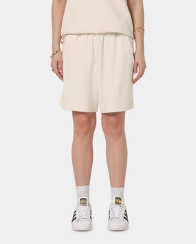 Adidas Trefoil Essentials Waffle Shorts Wonder White WrinkleResistantMaterial Soft Feel