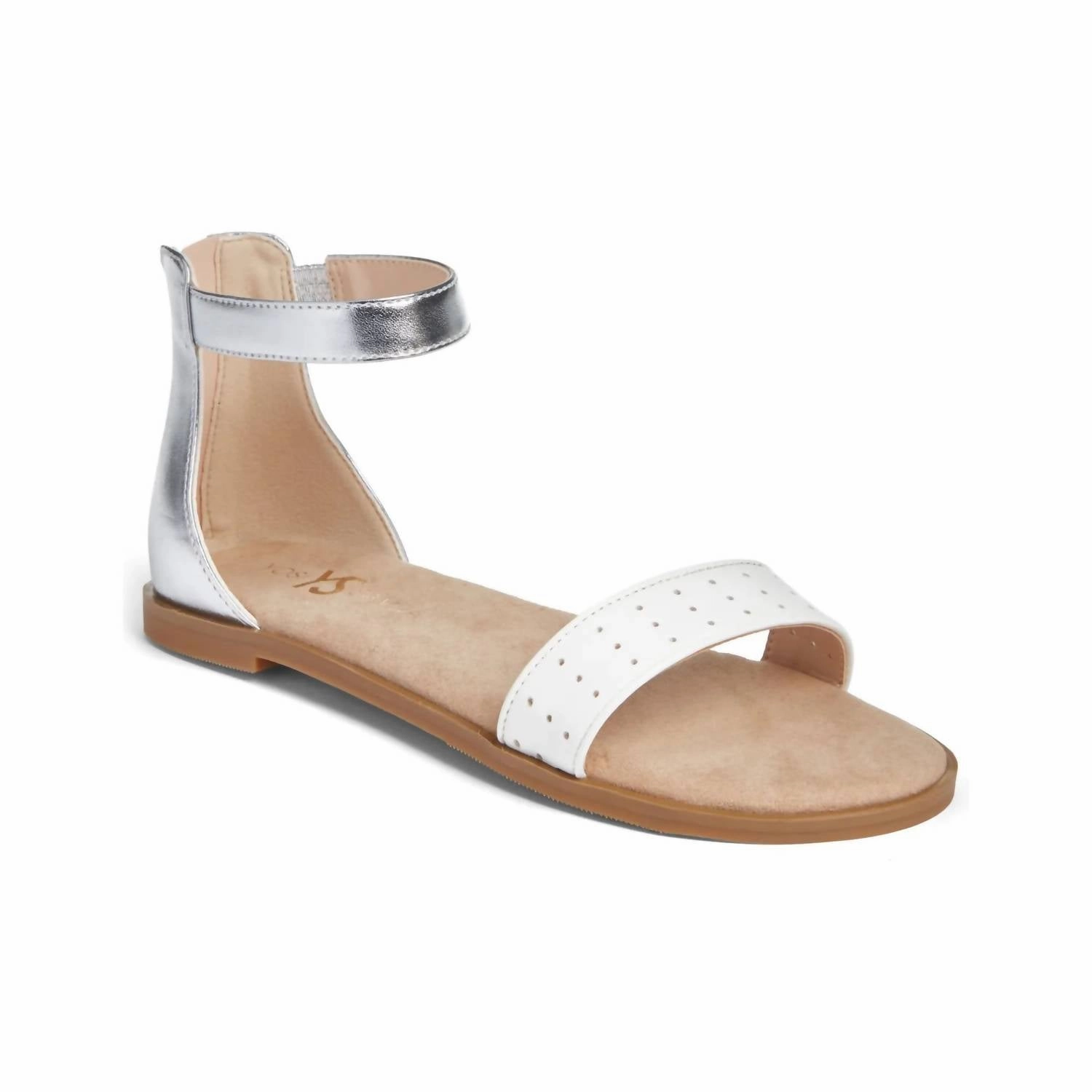 Trail Daily Kids Miss Cambelle Sandal In White & Silver