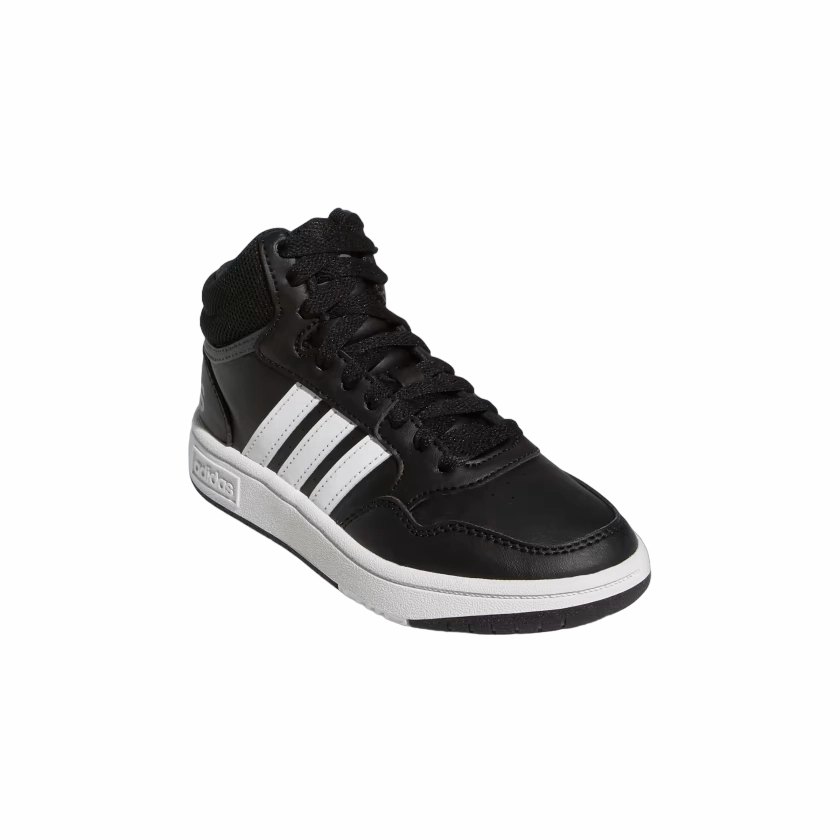 Dynamic Traction Outsole Balanced Cushion Distribution Adidas scarpa sneakers da ragazzi Hoops Mid 3.0 GW0402 nero-bianco