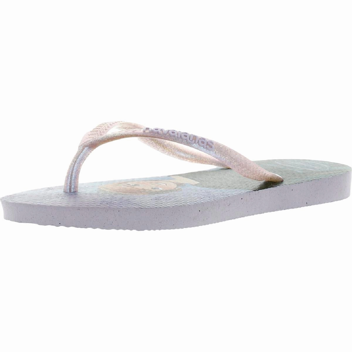 LightweightSole comfort feature Frozen 2 Girls Printed Glitter Thong Sandals