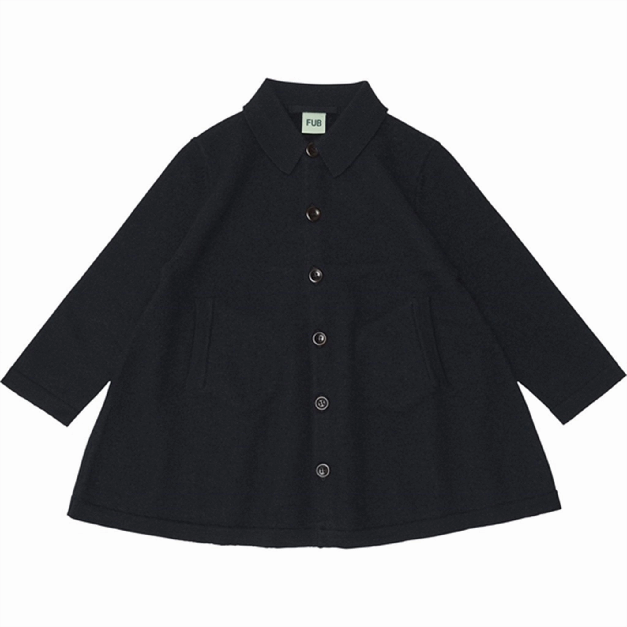 FUB Felted Coat Dark Navy Non Restrictive Armholes