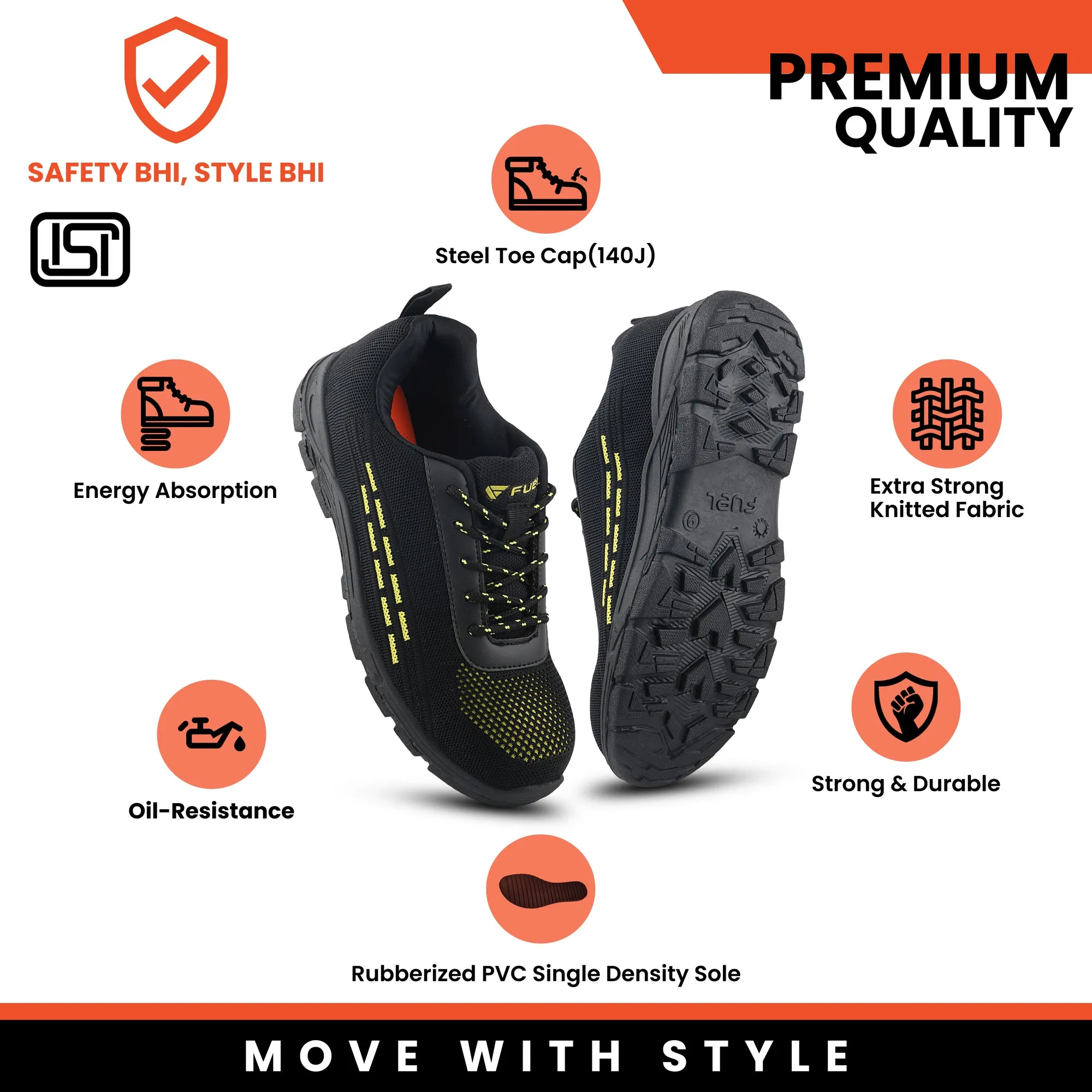 Fuel Armour 1 SD Safety Shoes for Men's (Black)
