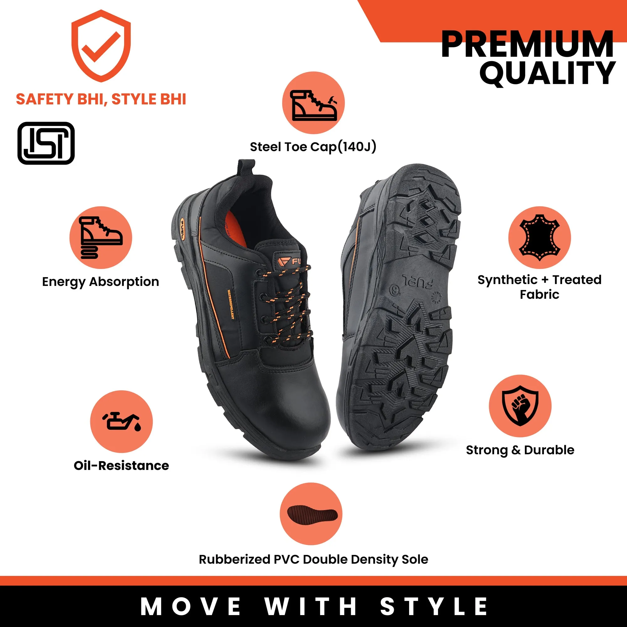 Fuel Armour 3 SD Safety Shoes For Men's  (Black)