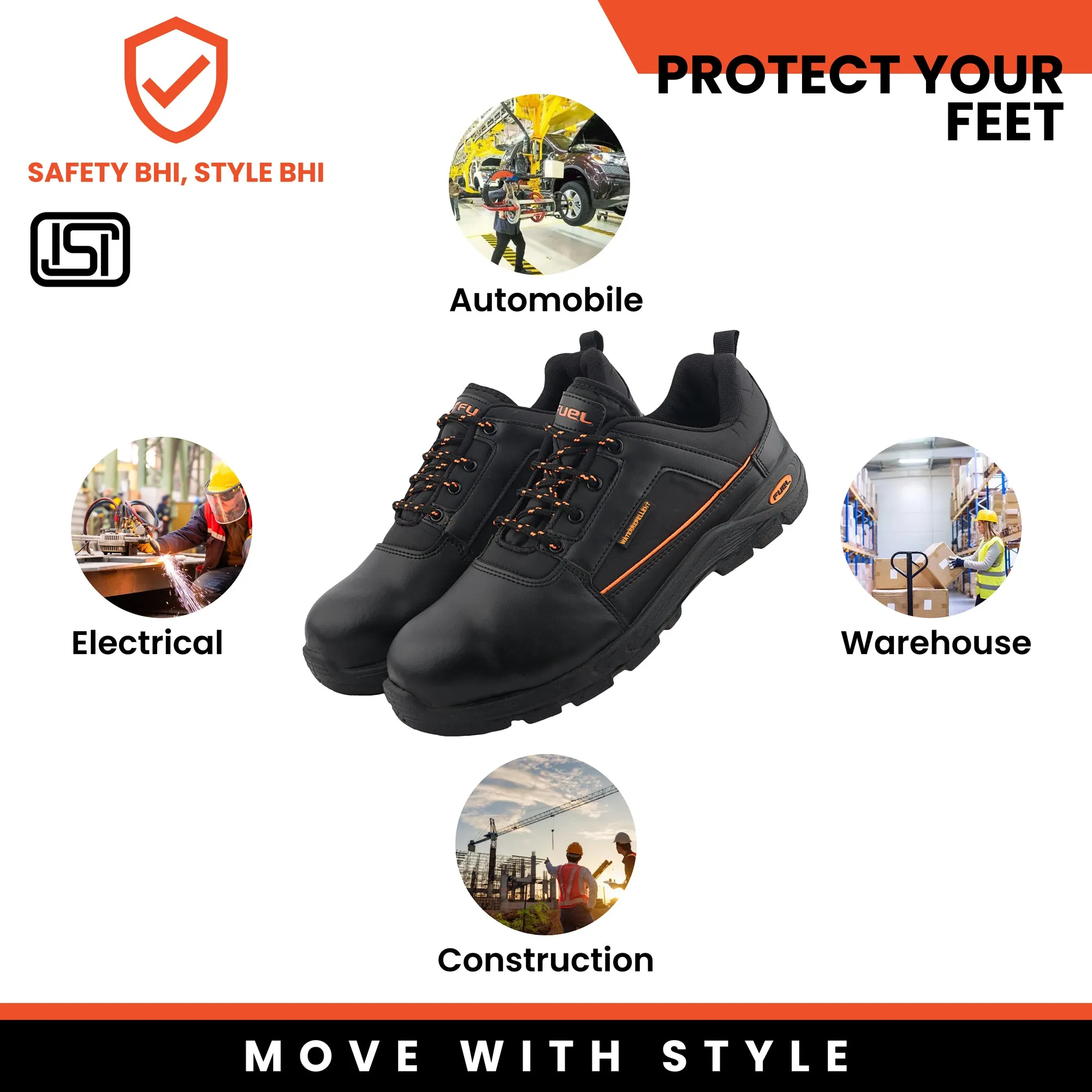 Fuel Armour 3 SD Safety Shoes For Men's  (Black)