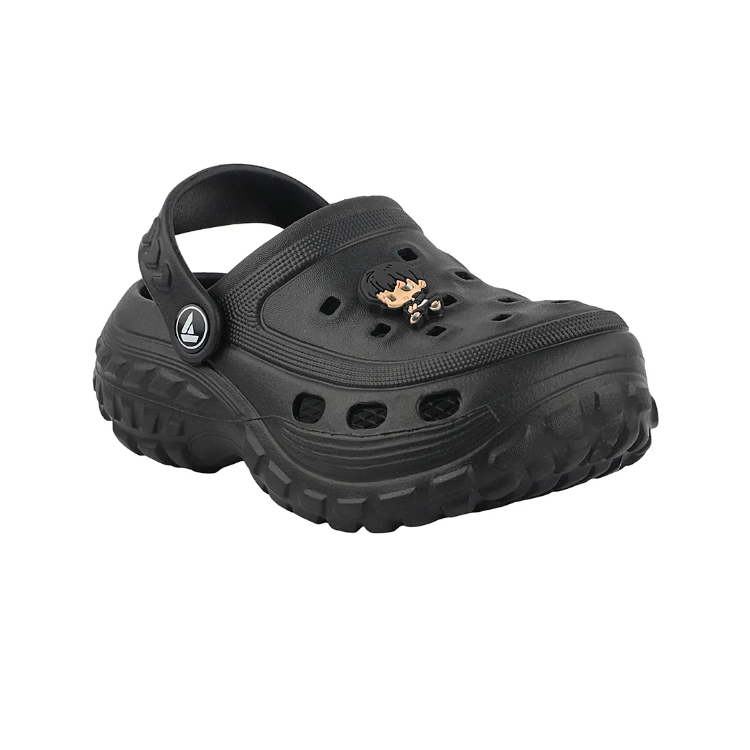 FUEL PODDLE BLACK Clogs Slipper for 4-10 Years Boys/girls (PODDLE BLACK)