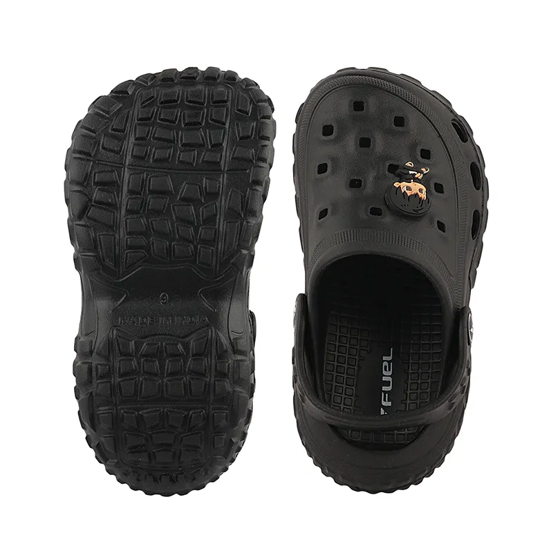 FUEL PODDLE BLACK Clogs Slipper for 4-10 Years Boys/girls (PODDLE BLACK)