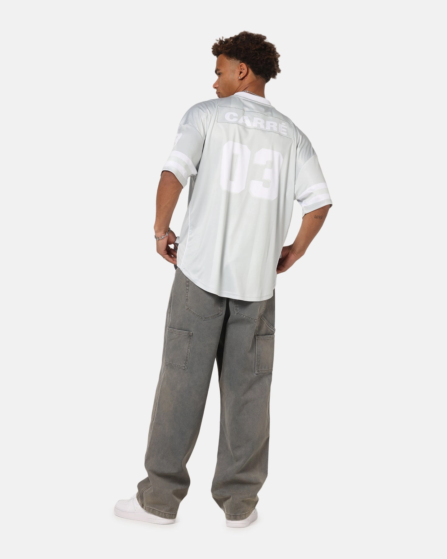 Sweat Management Technology Training Apparel Carre Halftime Football Jersey Grey