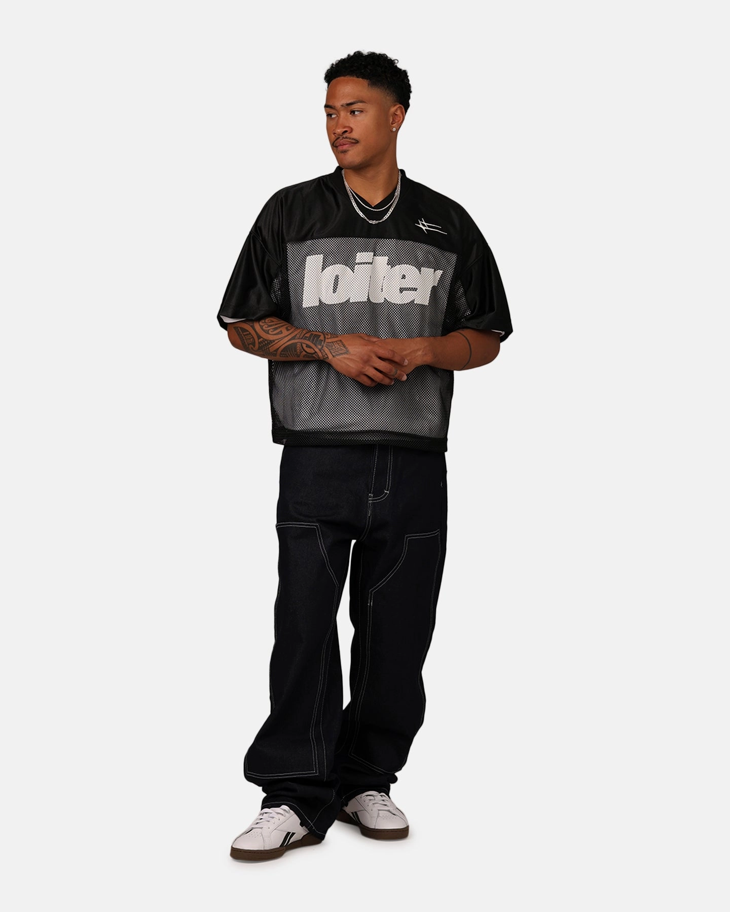 Yarn Dye Technique Strategic Ventilation Zones Loiter Outfield Training Jersey Black