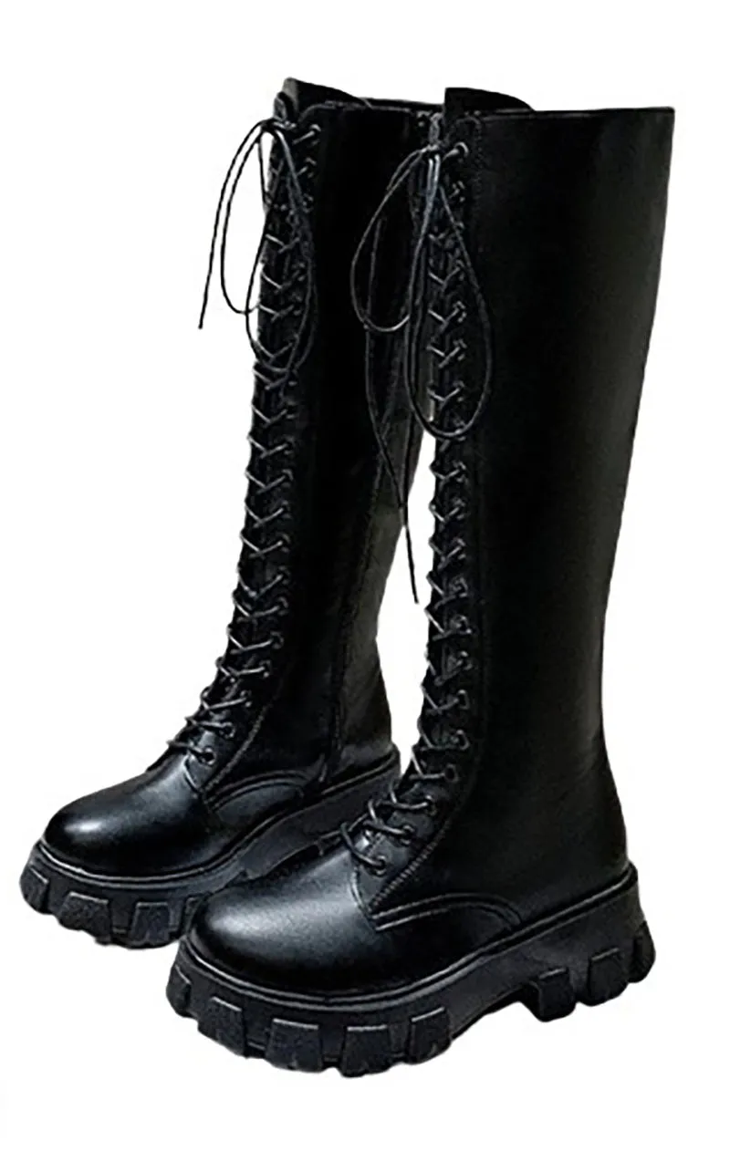 Funki Buys | Boots | Women's Gothic Chunky Heel Knights Boots