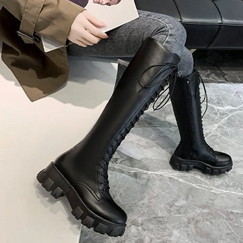 Funki Buys | Boots | Women's Gothic Chunky Heel Knights Boots