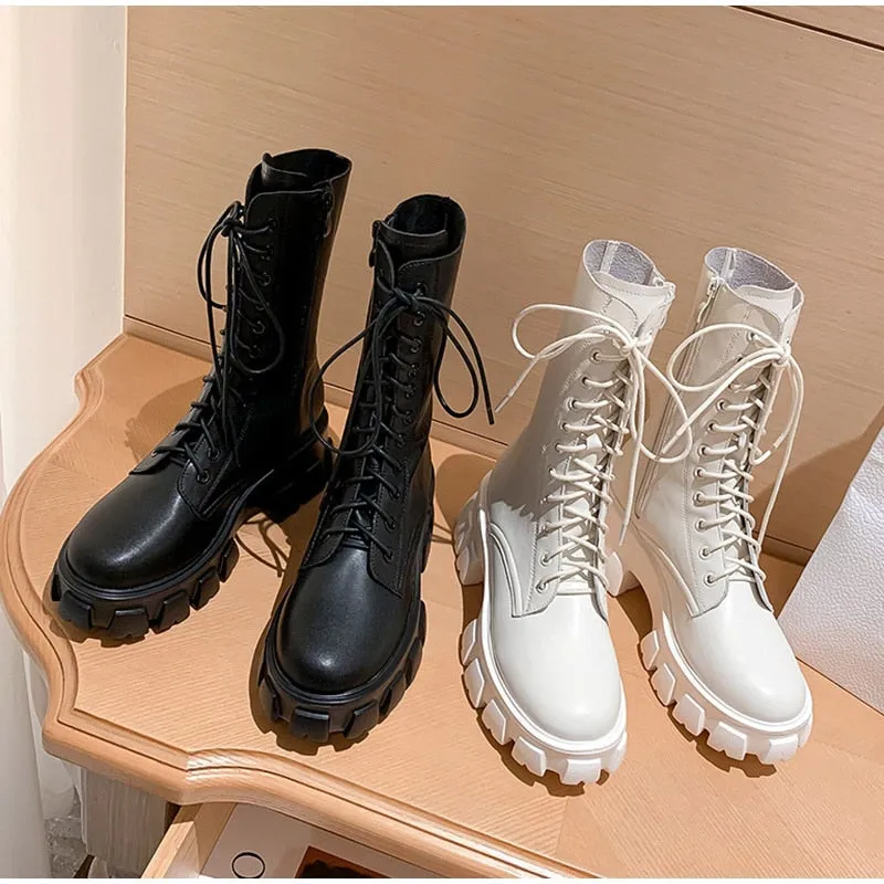 Funki Buys | Boots | Women's Gothic Chunky Heel Knights Boots
