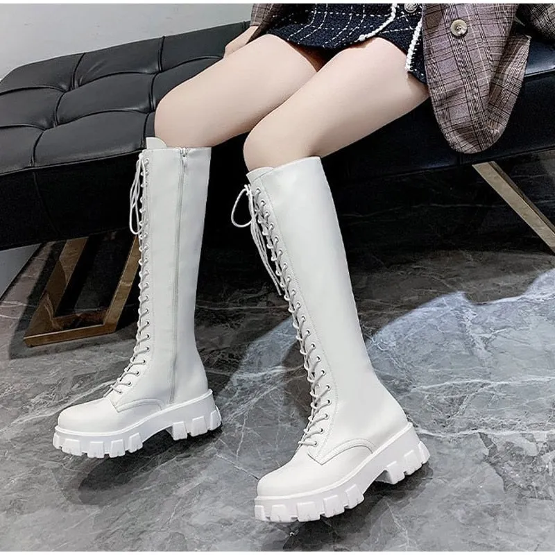 Funki Buys | Boots | Women's Gothic Chunky Heel Knights Boots