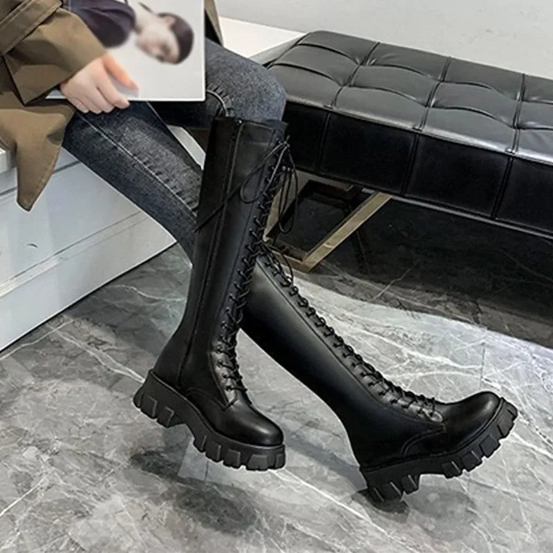 Funki Buys | Boots | Women's Gothic Chunky Heel Knights Boots