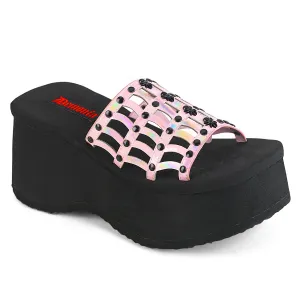 FUNN-13 DemoniaCult Baby Pink Patent Sexy Women's Sandals (Alternative Footwear)