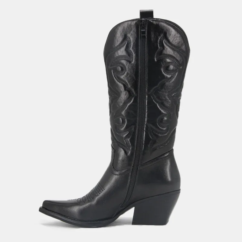 Gardenia Shiny Metallic  Embroidery Boots