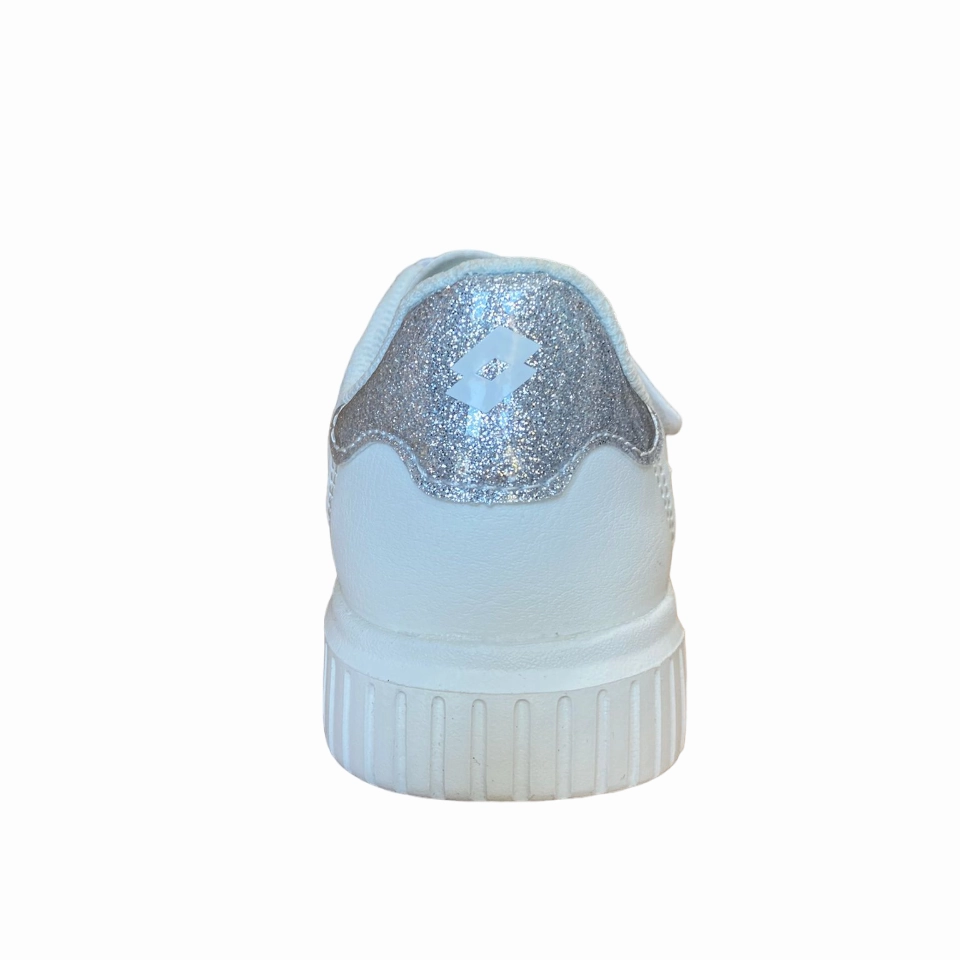hand - washable shoes Lotto sneakers con strappo da bambina Venus 1 AMF 219415 1VQ white-silver metal 2