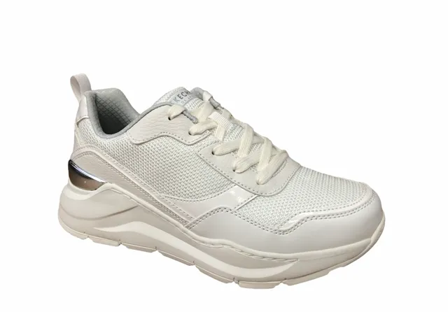 running in international tracks shoes Dual Density Insert Skechers scarpa sneakers da donna con rialzo al tallone  Rovina Clean Sheen 155046/WHT bianco