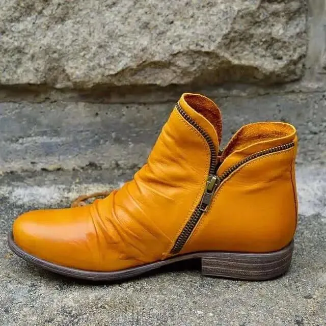 Genuine leather boots women's Vintage Punk Boots