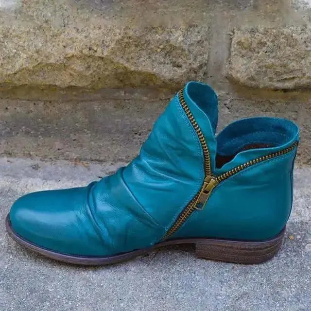 Genuine leather boots women's Vintage Punk Boots