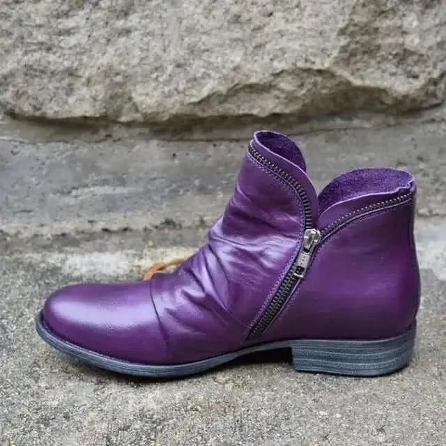 Genuine leather boots women's Vintage Punk Boots