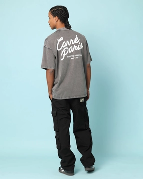Carr?? Gorgeous Script Oversized T-Shirt Washed Charcoal SustainableManufacturing