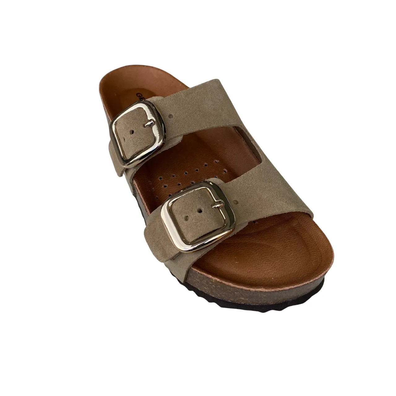 Geox sandalo da donna con zeppa D551DA 00022 C6738 tortora Wide Base Platform Easy Walk