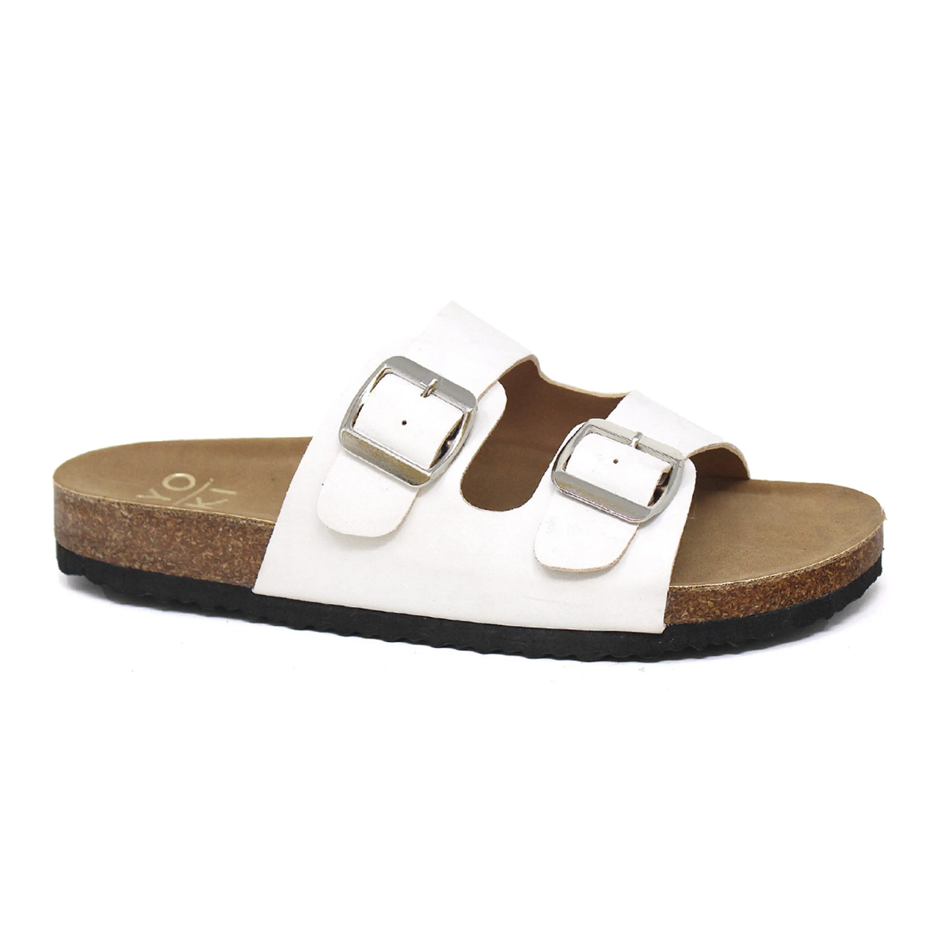 GIAN-91 Women's PU Sandal With Two Piece Upper and Buckle