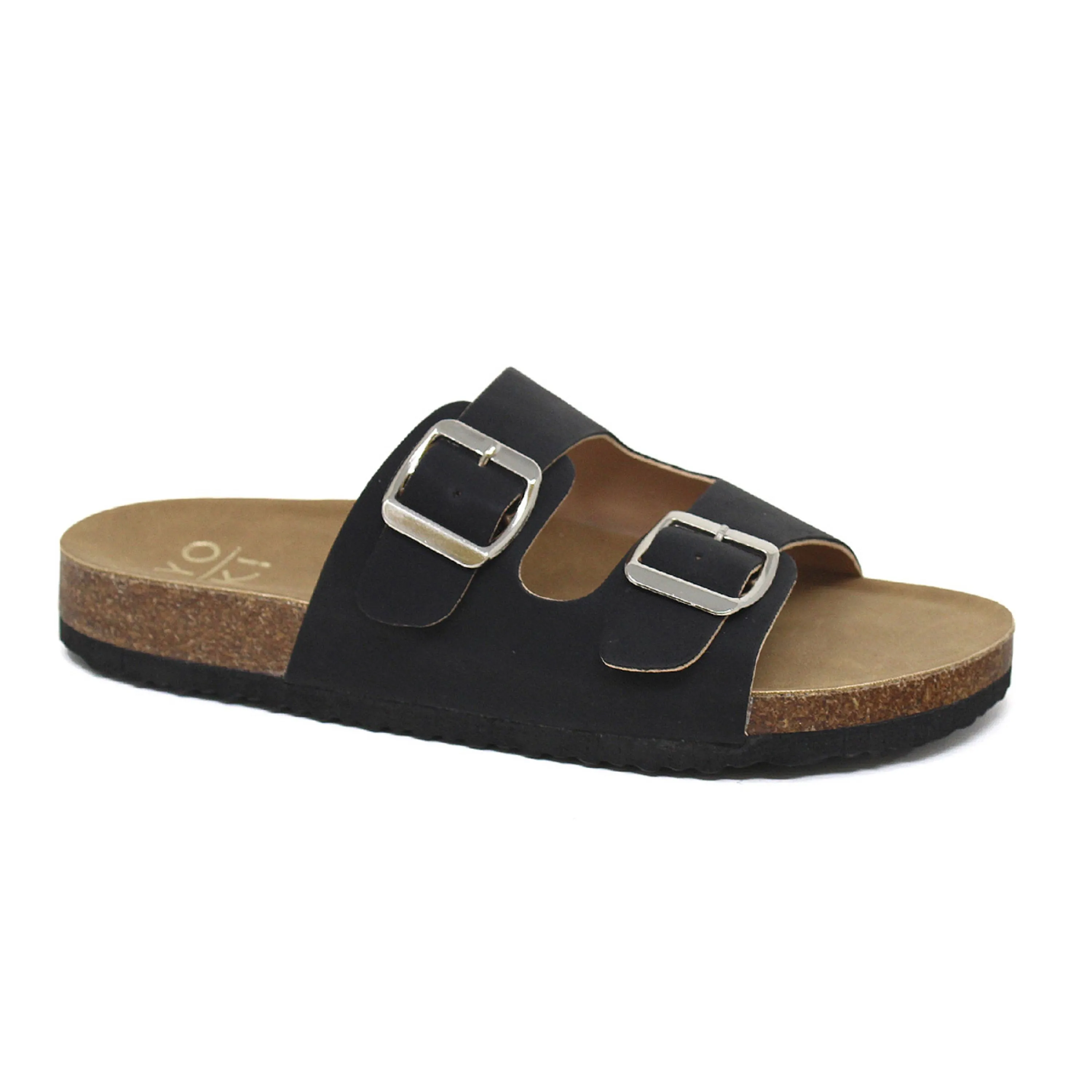 GIAN-91 Women's PU Sandal With Two Piece Upper and Buckle
