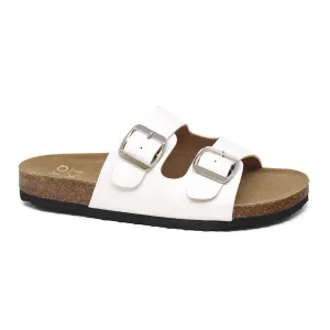 GIAN-91 Women's PU Sandal With Two Piece Upper and Buckle