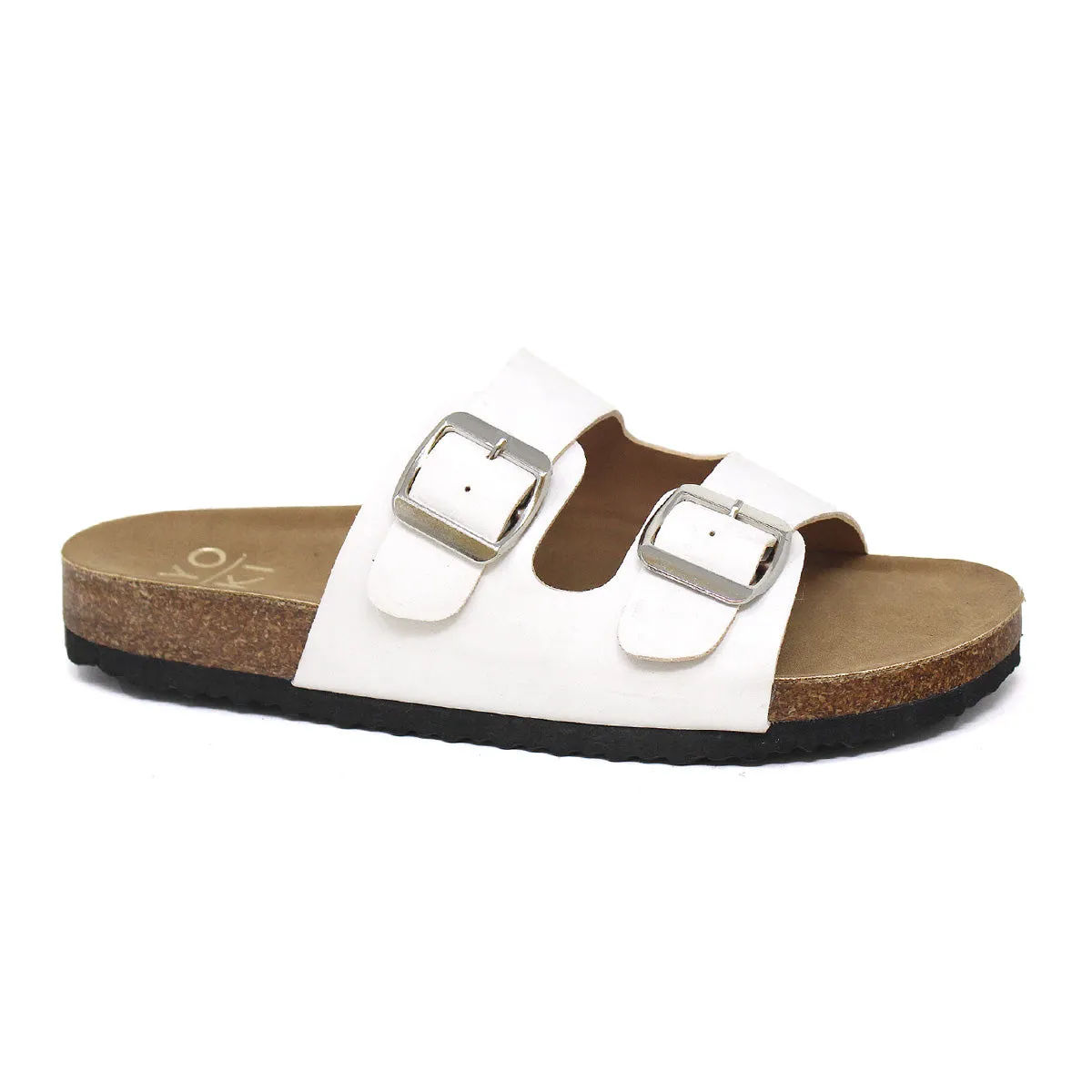 GIAN-91 Women's PU Sandal With Two Piece Upper and Buckle