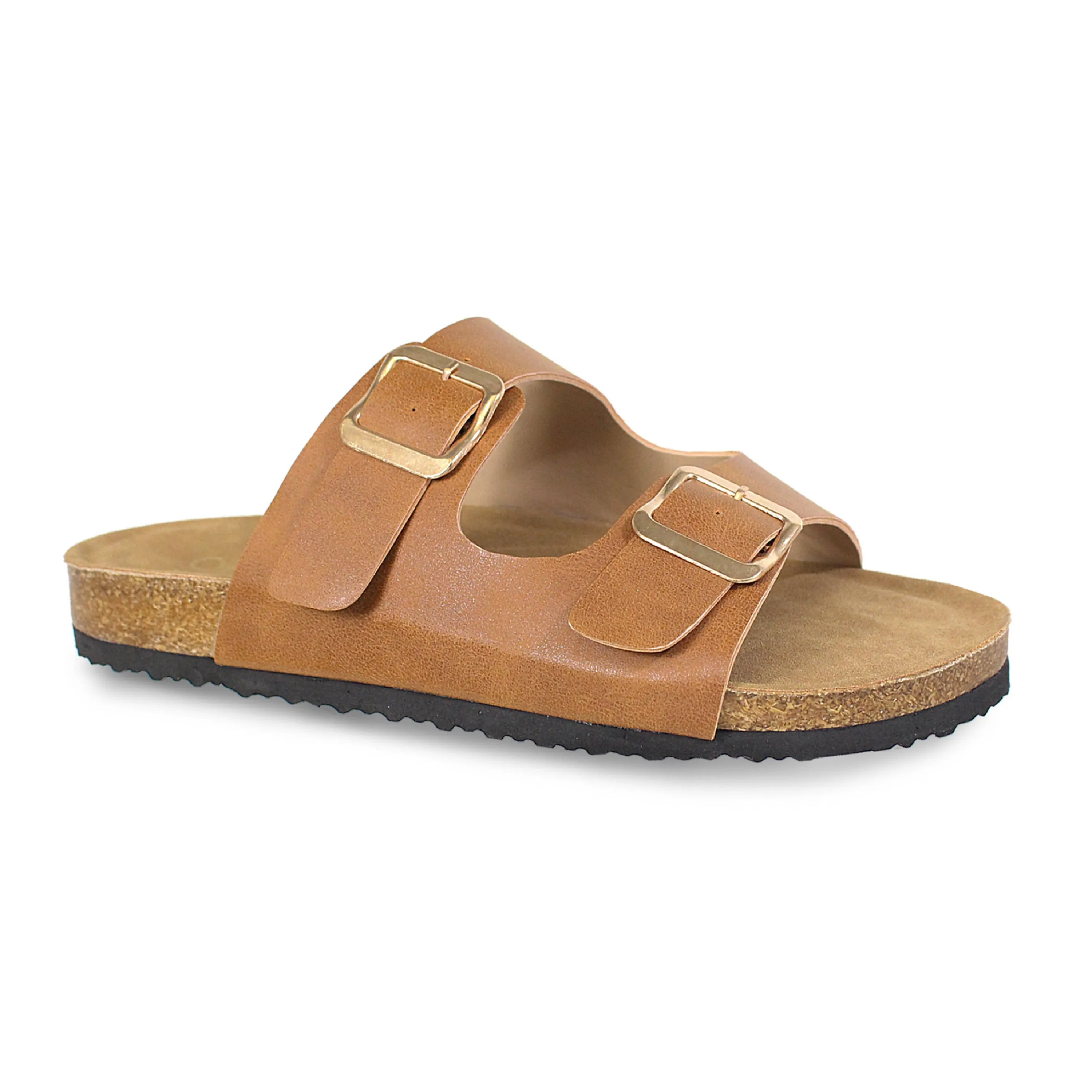 GIAN-91 Women's PU Sandal With Two Piece Upper and Buckle
