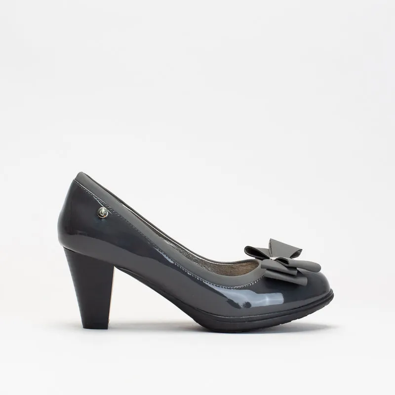 Giovanni Women Patent Bow Block Heel Shoe _ 150610