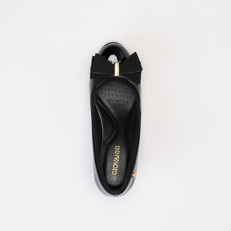 Giovanni Women Patent Bow Block Heel Shoe _ 150610