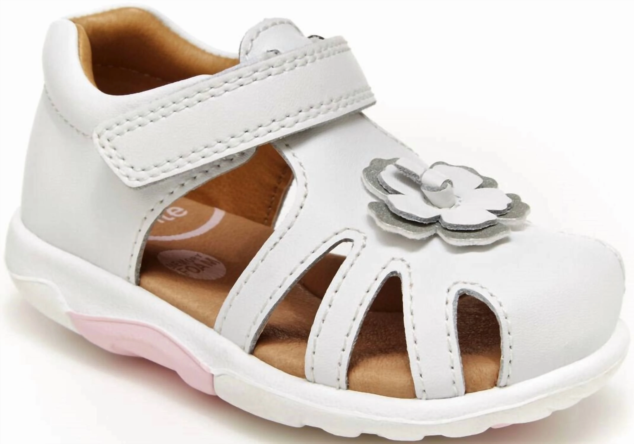 Girl's Eleni Sandals In White Extended Heel Counter Urban Trend