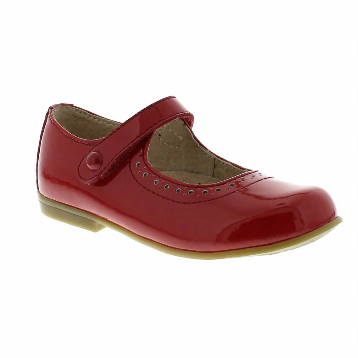 Girl's Emma Shoe - Medium/wide In Red Patent Sports Ready