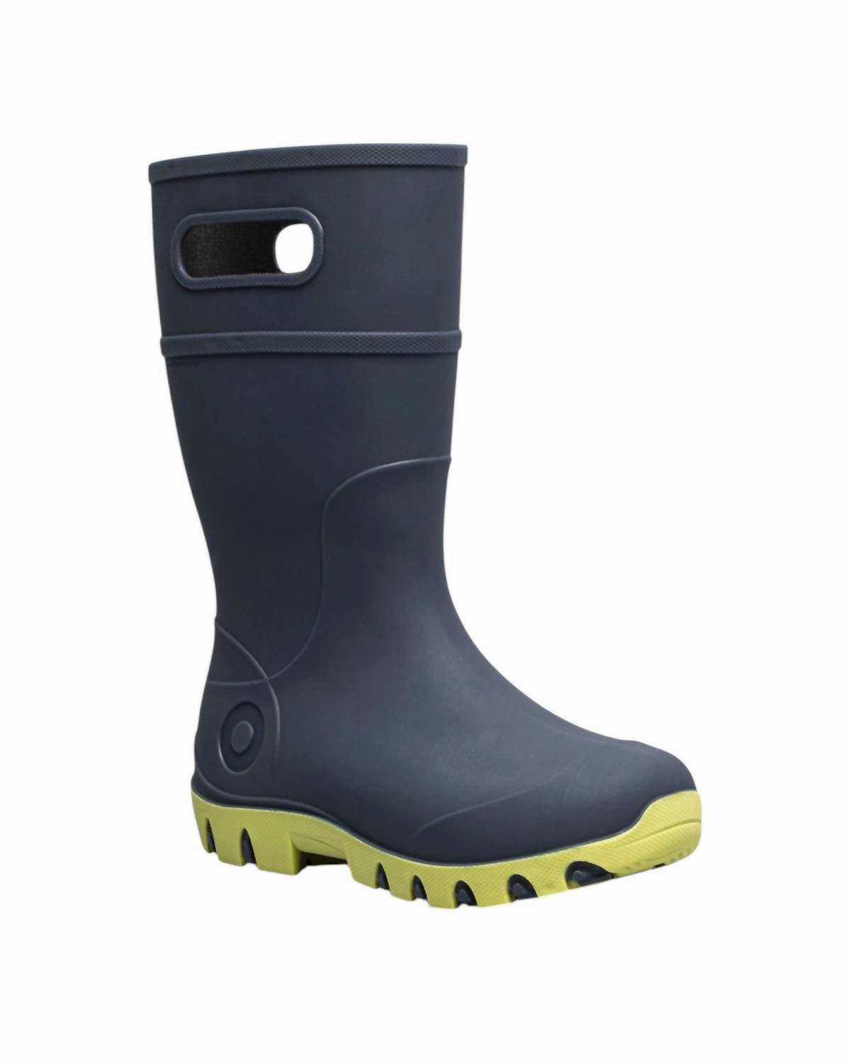 Girl's Essential Tall Rain Boots In Navy/yellow Comfy Walk