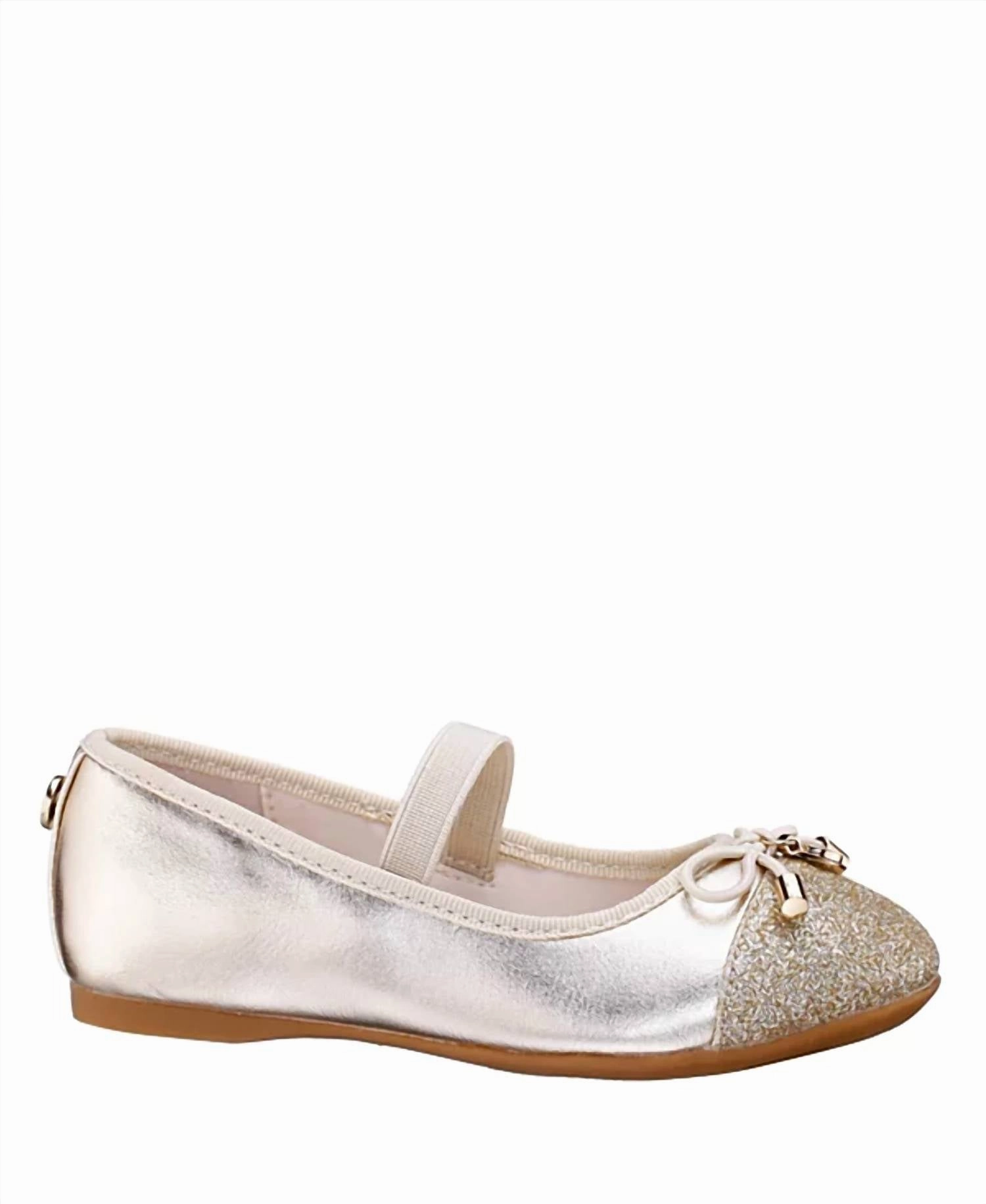 Girl's Kamryn Ballet Shoes In Gold Bacterial Inhibition