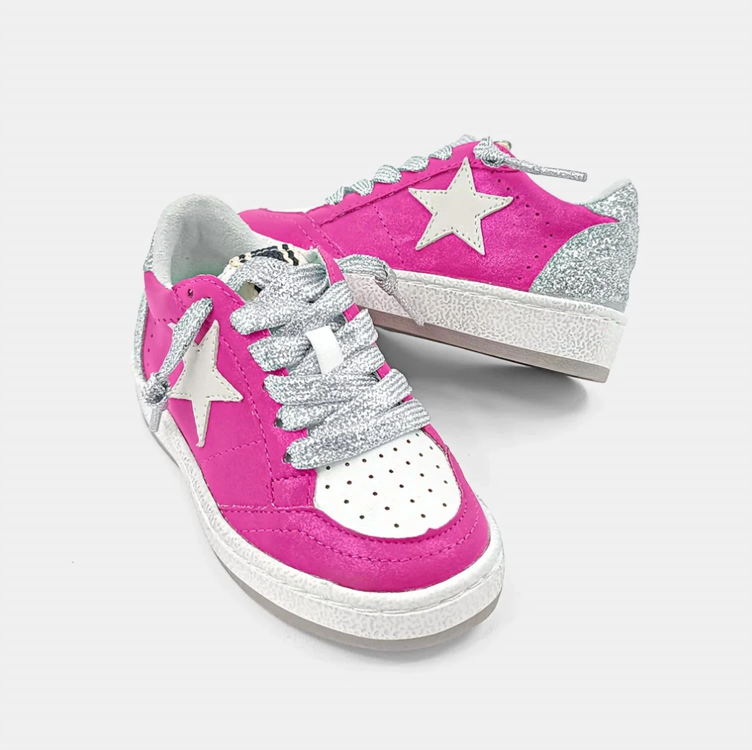 Low Collar Design Memory Foam Insole Layer Girl's Paz Sneaker In Hot Pink