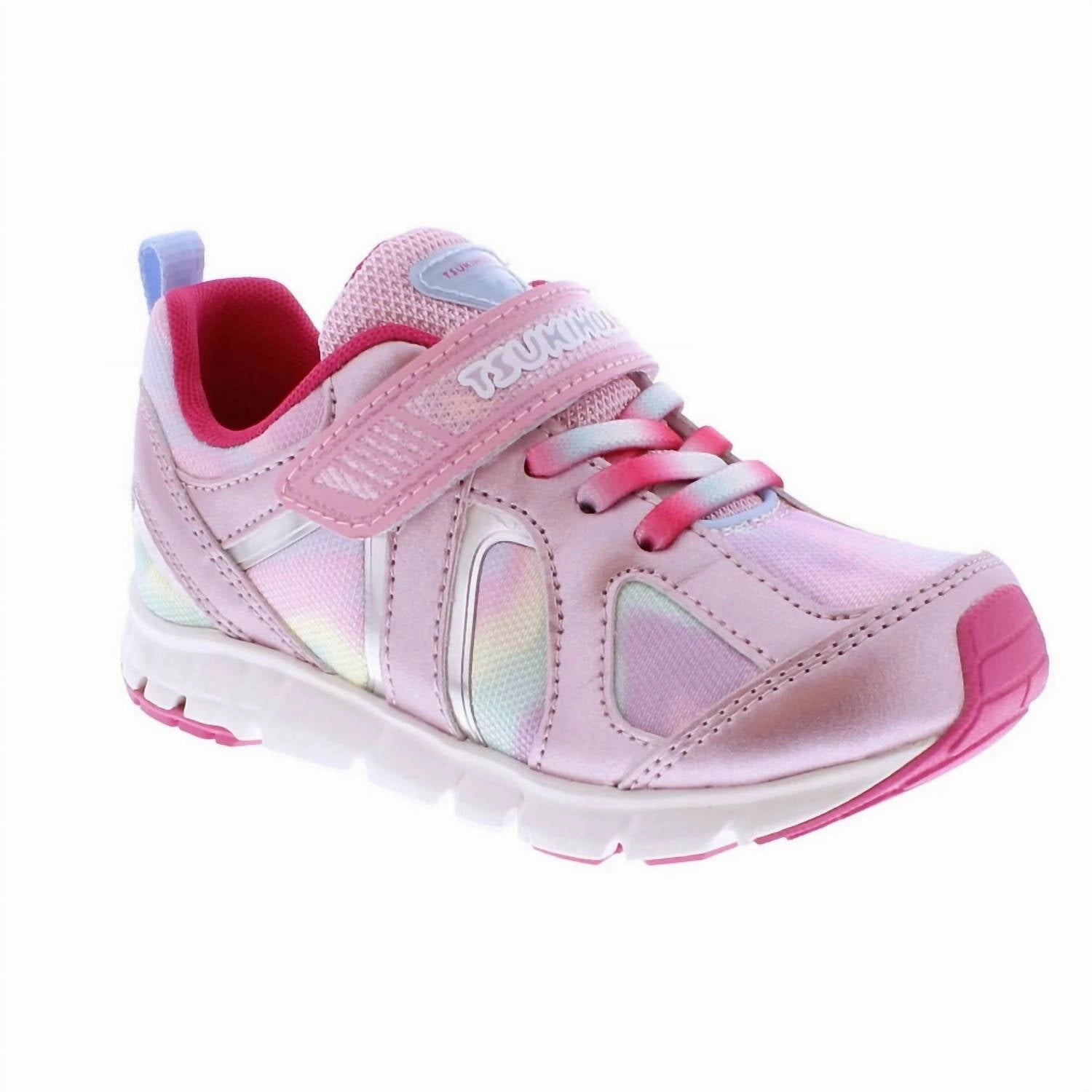 Girl's Rainbow Sneakers In Rose/pink Fashionable Style ResponsiveSole