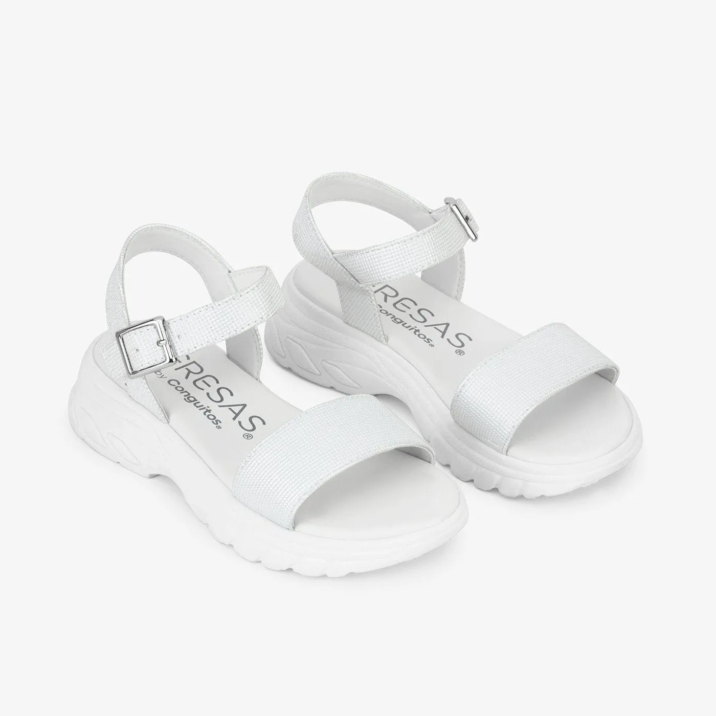 Girl's White Sports Sandals