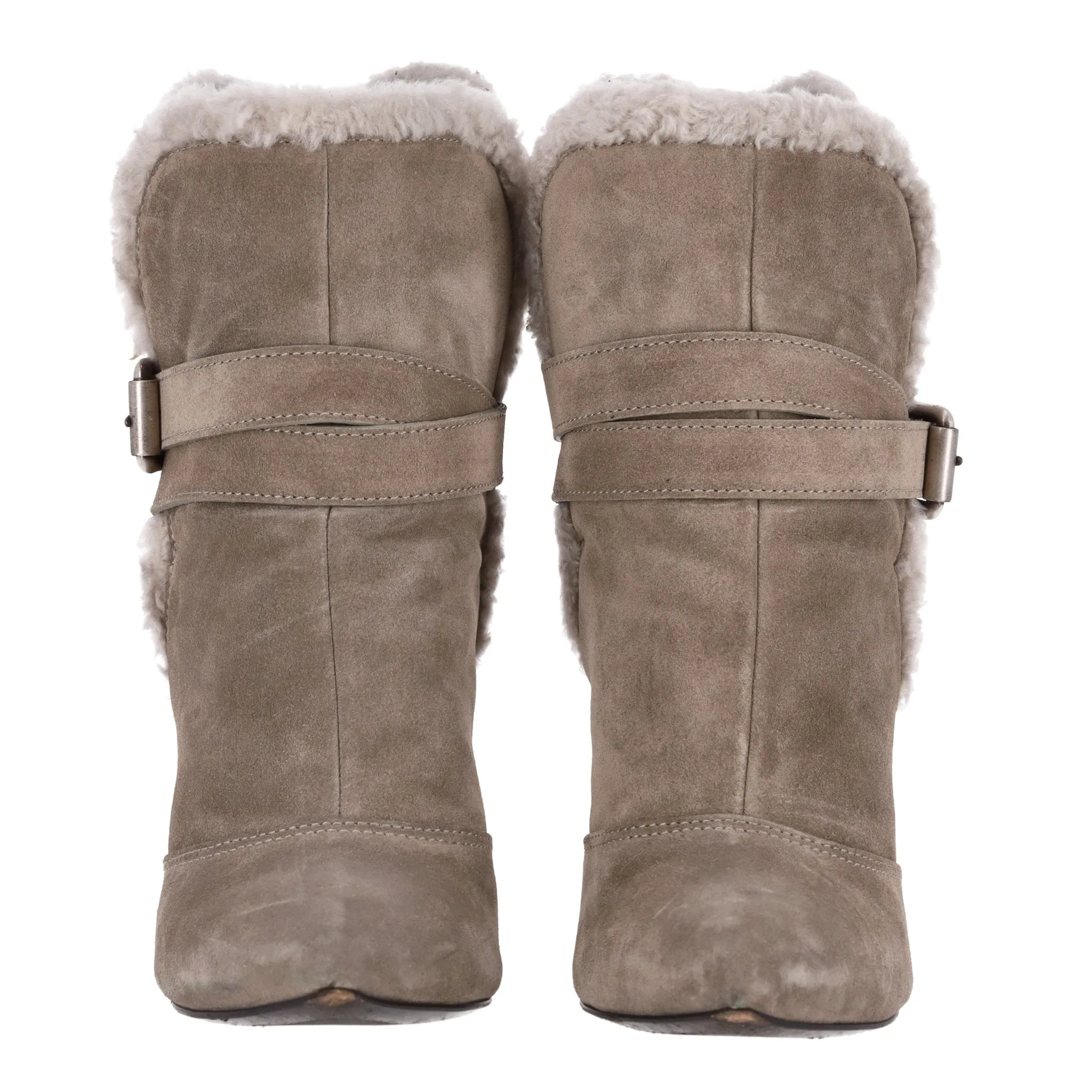 Giuseppe Zanotti Suede Ankle Boots With Shearling Trim. Size 39.5