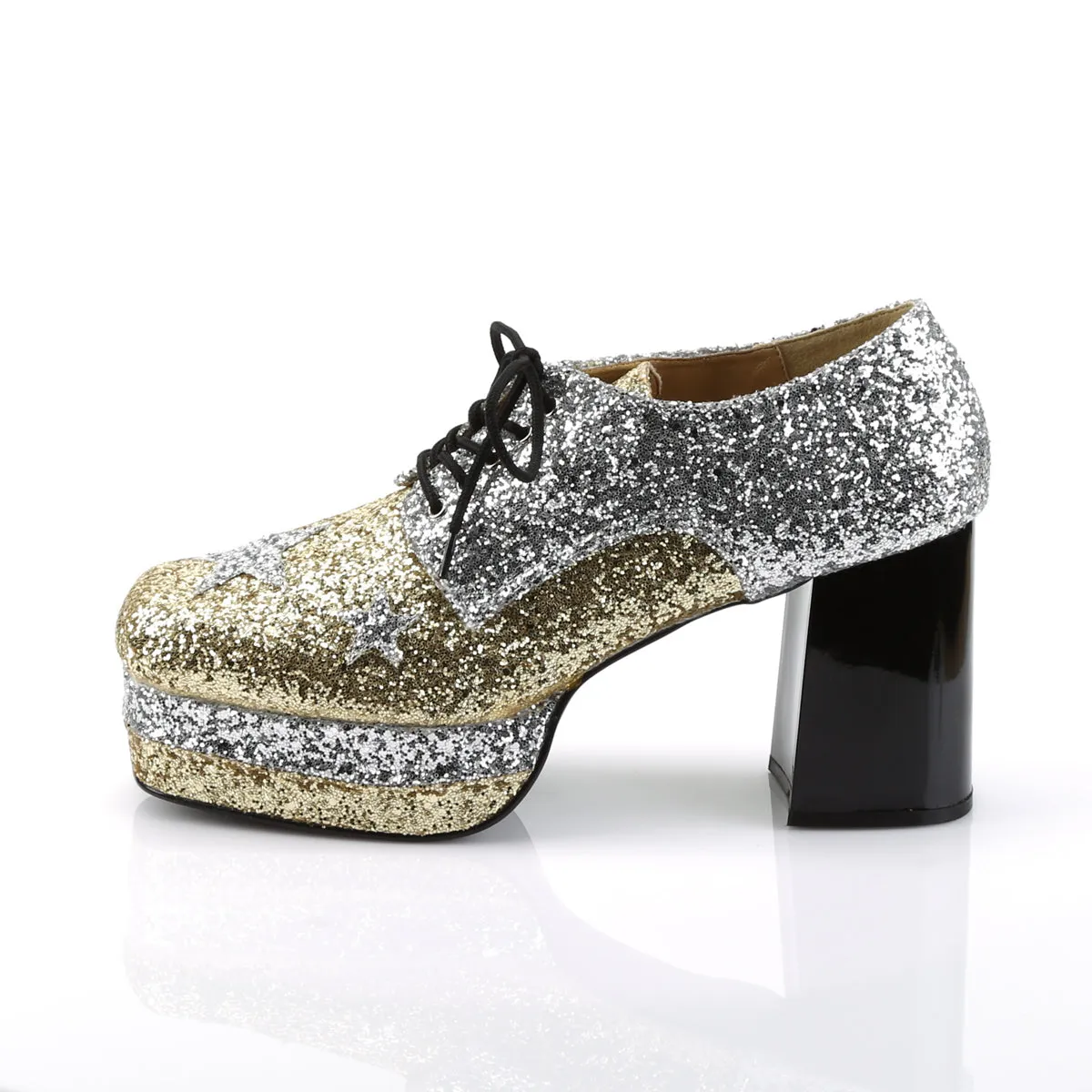 GLAMROCK-02 Funtasma Slv-Gold Glitter Men's Shoes