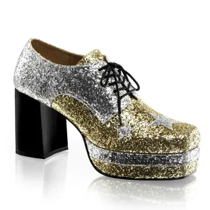 GLAMROCK-02 Funtasma Slv-Gold Glitter Men's Shoes
