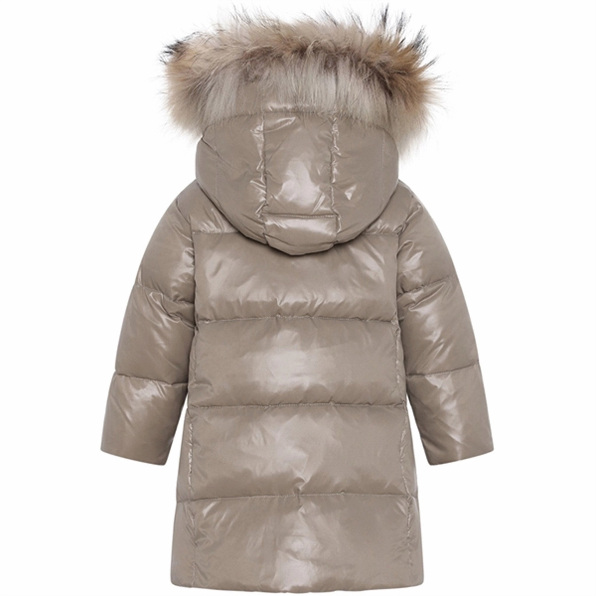 Ver de Terre Featherlight Baby Girls Dunfrakke m. Pels Caramel Versatile Layering