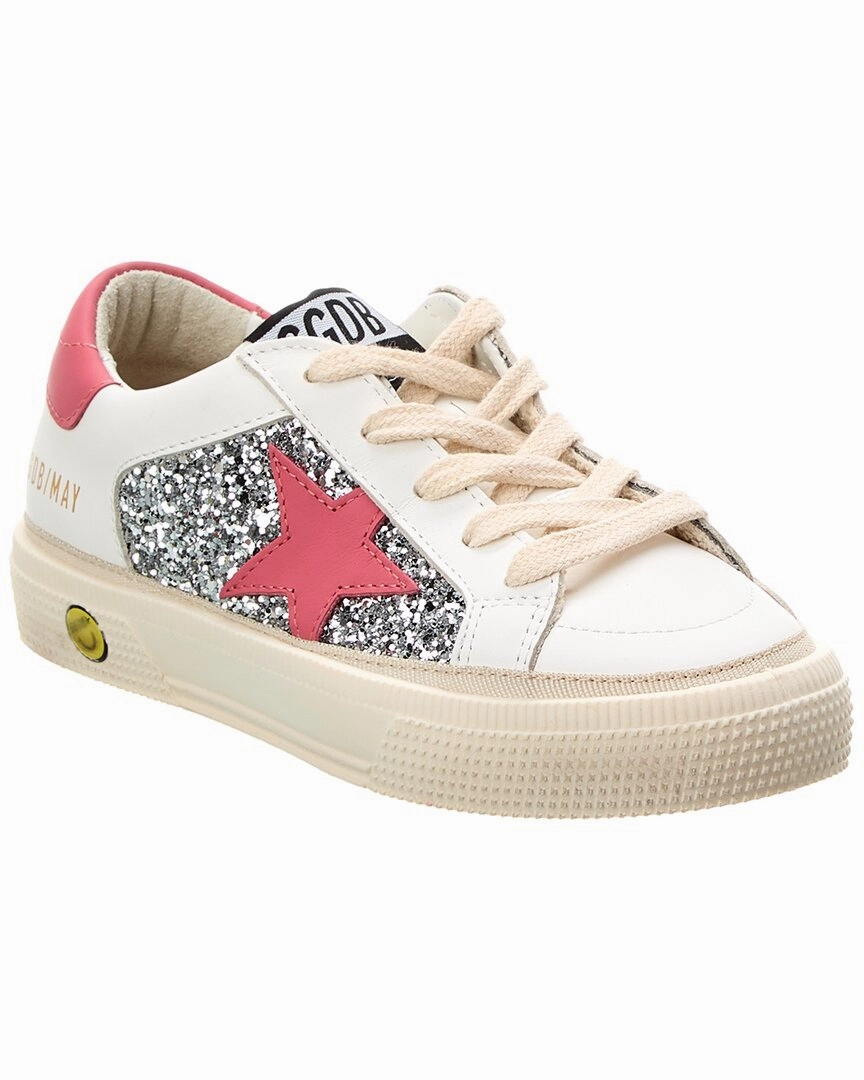 Golden Goose May Leather & Glitter Sneaker Flex Notch Padded Ankle