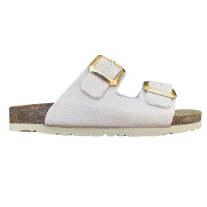 At-Home Style Minimal Wear Goldstar sandalo da donna a doppia fibbia dorata GS1800QL platino