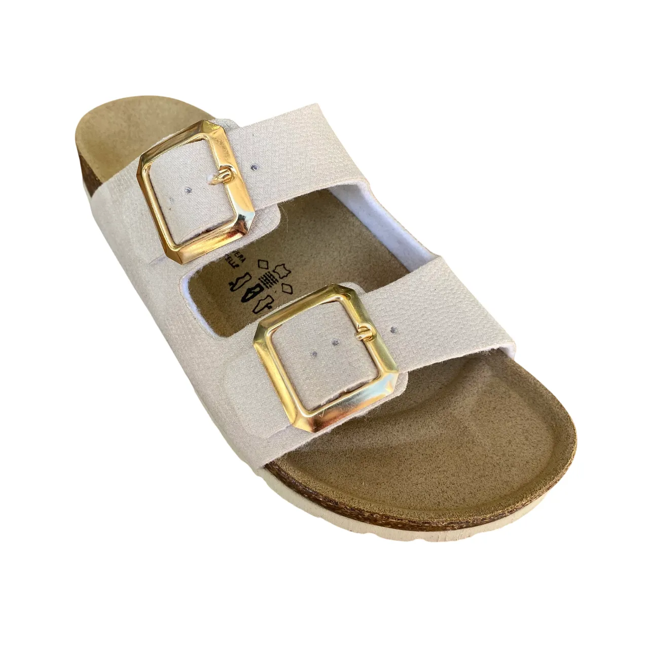 Moist Safe Sleek Flip-flops Goldstar sandalo da donna a doppia fibbia dorata GS1800QL platino