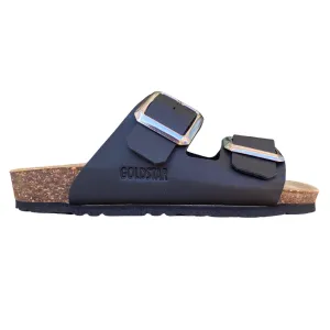 Flexible Sole Flexion Anti Static Material Goldstar sandalo da donna a doppia fibbia GS801QR premium nero