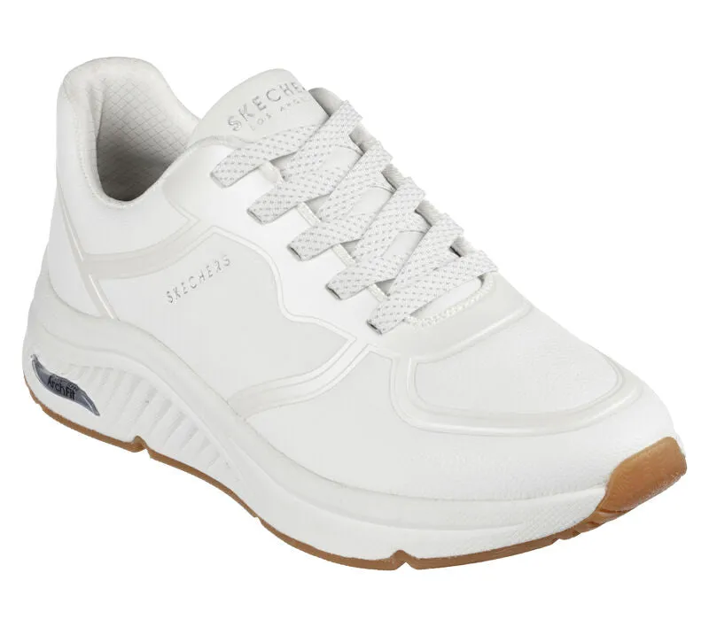 Skechers scarpa sneakers da donna Arch Fit S-Miles Makers 155570-WHT bianco running for mental health