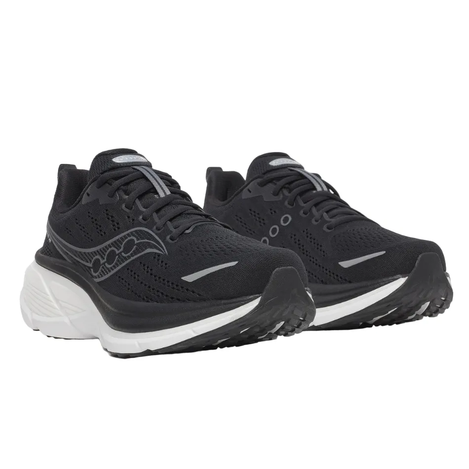 Saucony Men's Hurricane 25 Running Shoes in Black/White - Online Exclusive Elastic Gore